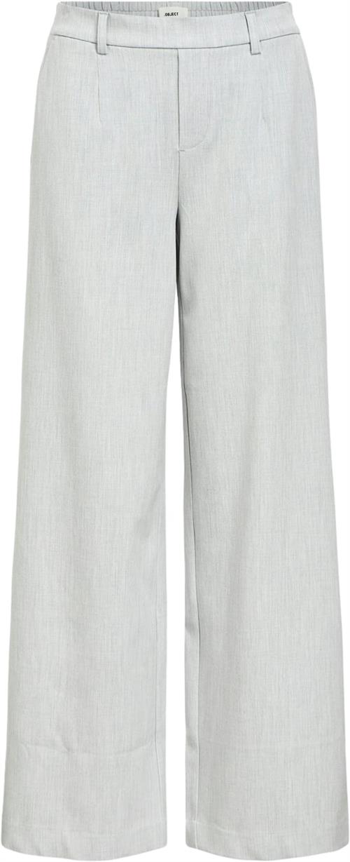 Object Objlisa Wide Pant Noos Kvinde Light Grey Melange Bukser Med Lige Ben Str 40 - hos Magasin