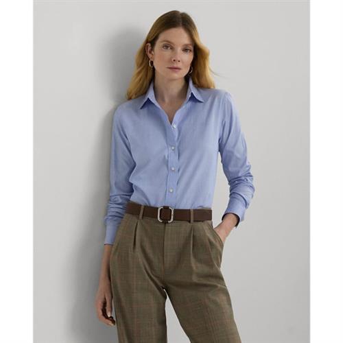 Se Lauren Ralph Lauren Y/D Cttn END ON Endshirt Kvinde Classic Medium Blue Langærmede Skjorter Str S - hos Magasin ved Magasin