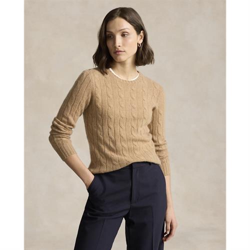 Se Polo Ralph Lauren 2/12 Cashmere Sfalsl-swt Kvinde Collection Camel Melange Sweaters Str L Cashmere - hos Magasin ved Magasin