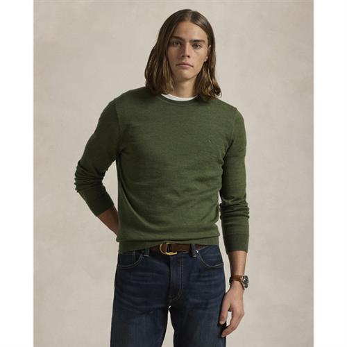 Polo Ralph Lauren 2/30 Merino WL Rwslsl-plo Mand Classic Olive Heather Sweaters Str XL Merino - hos Magasin