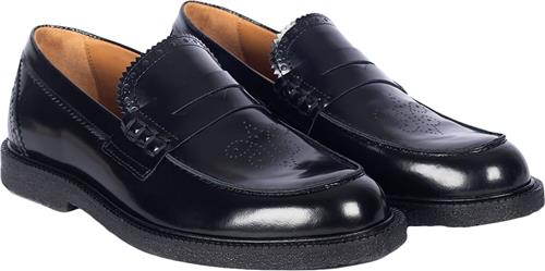 Se ANGULUS Penny Loafer med Dekorativt Brogue Kvinde 2970 Black Loafers Str 39 - hos Magasin ved Magasin