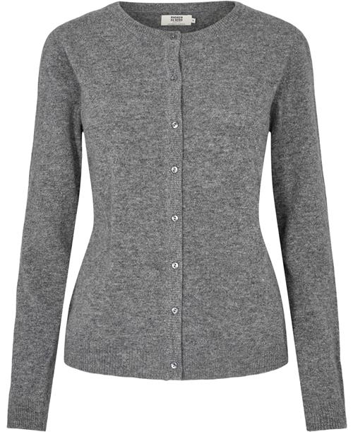 Magasin du Nord Collection Magasin Myrna 3 100 Premium Lambswool Kvinde Medium Grey Melange Cardigans Str S Uld