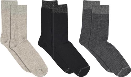 mpWoman Erina Wool rib Socks 3-pack Ankelstrømper Str 37/39 - hos Magasin