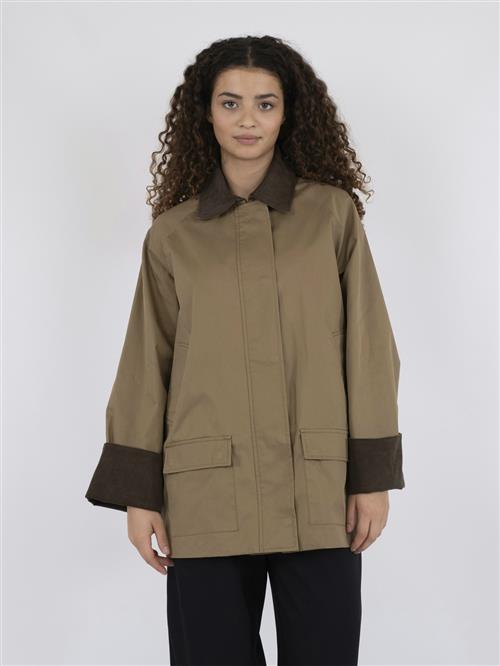 Neo Noir Anastacia Cord Jacket Kvinde Khaki Overgangsjakker Str 40 - hos Magasin