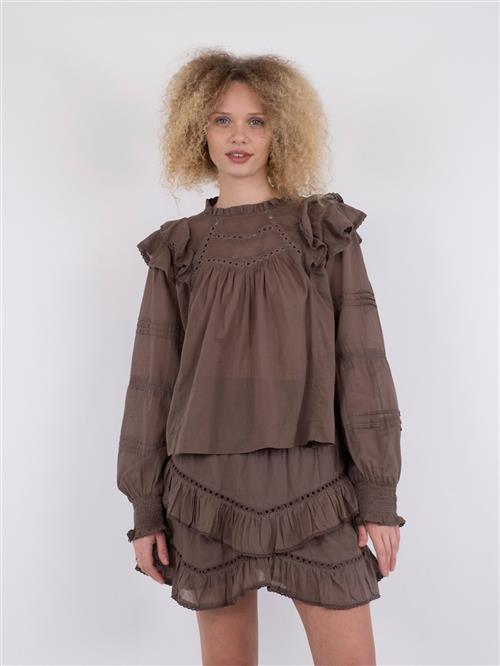 Se Neo Noir Simkie S Voile Blouse Kvinde Light Brown Langærmede Bluser Str 40 - hos Magasin ved Magasin