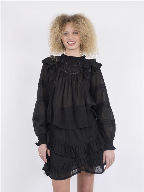 Neo Noir Simkie S Voile Blouse Kvinde Black Langærmede Bluser Str 40 - hos Magasin