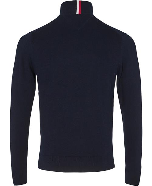 Tommy Hilfiger Pima ORG CTN Cashmere ZIP Mock Mand Desert Sky Turtlenecks Str XL Cashmere - hos Magasin