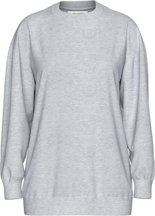 Se Selected Femme Slfgia Yrsa LS Crew Neck Sweat Noos Kvinde Grå Sweatshirts Str S - hos Magasin ved Magasin