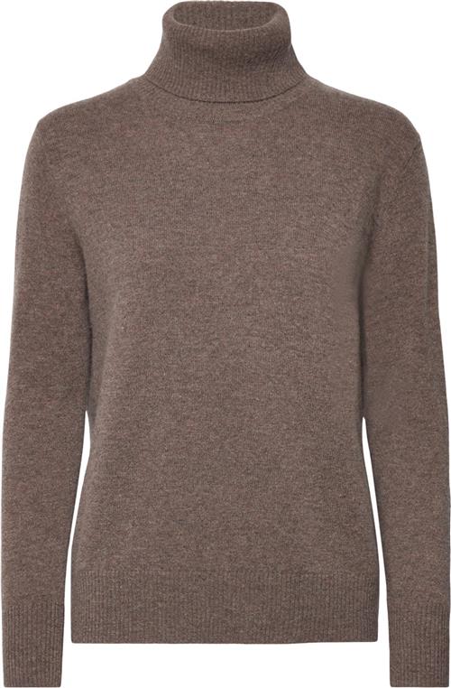 Se Rosemunde Wool & Cashmere Pullover Kvinde Brown Grey Mel Rullekraver Str S Cashmere - hos Magasin ved Magasin