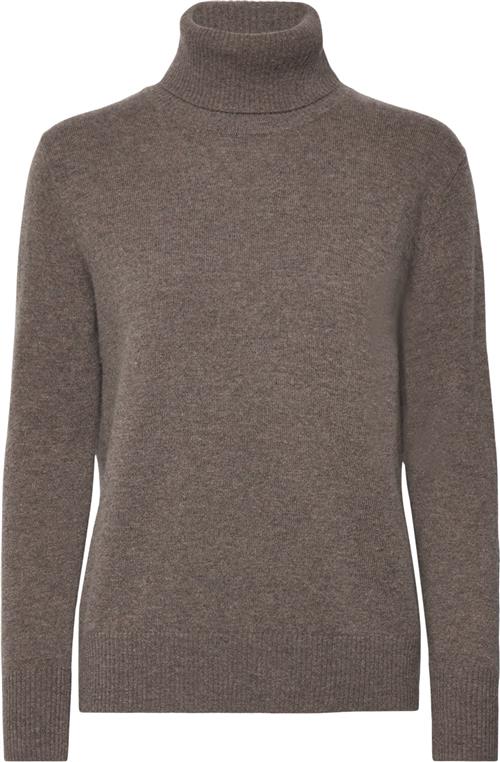 Se Rosemunde Wool & Cashmere Pullover Kvinde Brown Grey Mel Rullekraver Str M Cashmere - hos Magasin ved Magasin