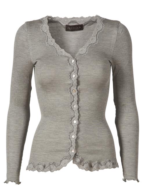 Rosemunde Silk Cardigan Regular ls W/rev Vint Kvinde Grå Cardigans Str XL - Bomuld hos Magasin