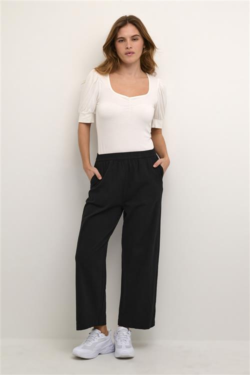 Kaffe Kanaya Culotte Pants Kvinde Black Deep Bukser Med Brede Ben Str 46 - hos Magasin