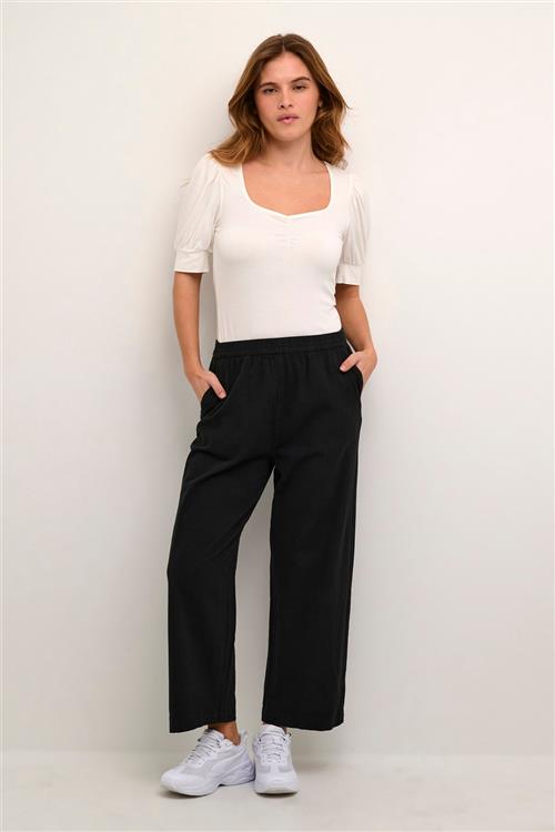 Se Kaffe Kanaya Culotte Pants Kvinde Black Deep Bukser Med Brede Ben Str 38 - hos Magasin ved Magasin