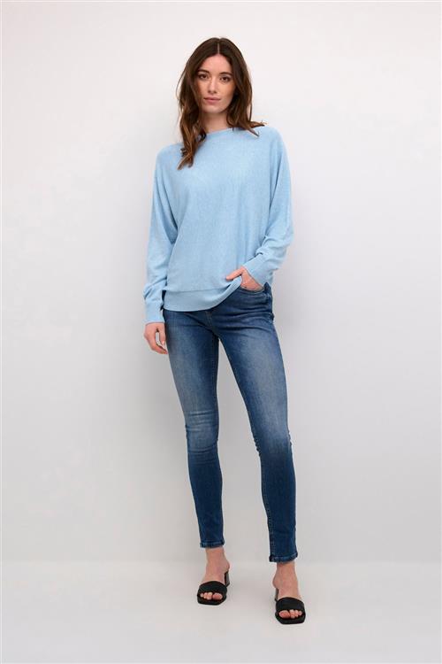 Se Culture Cuannemarie Batwing Jumper Kvinde Cashmere Blue Mel. Langærmede Bluser Str XS - Cashmere hos Magasin ved Magasin