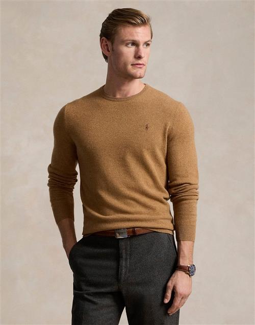 Polo Ralph Lauren 2/27 Merino Rwsls CN PP Mand Latte Brown Heather Sweaters Str S Merino - hos Magasin