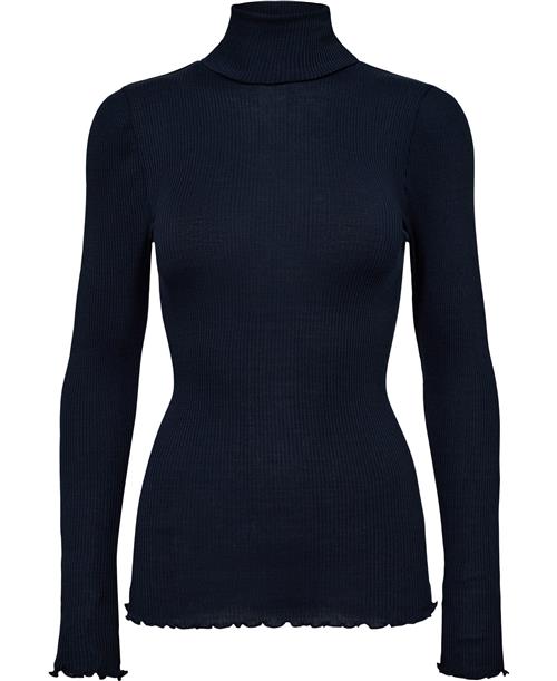 RM by Rosemunde Rmwbalta Modal LS Rollneck Blouse Kvinde Blå Kortærmede T-shirts Str L - hos Magasin