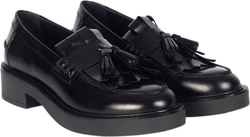 ANGULUS Chunky Penny Loafer med Frynser og Kvinde 1835 Black Loafers Str 39 - hos Magasin