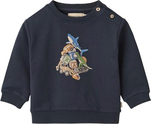 Wheat Sweatshirt Marius Str 74/9m - Blå Sweatshirts Bomuld hos Magasin