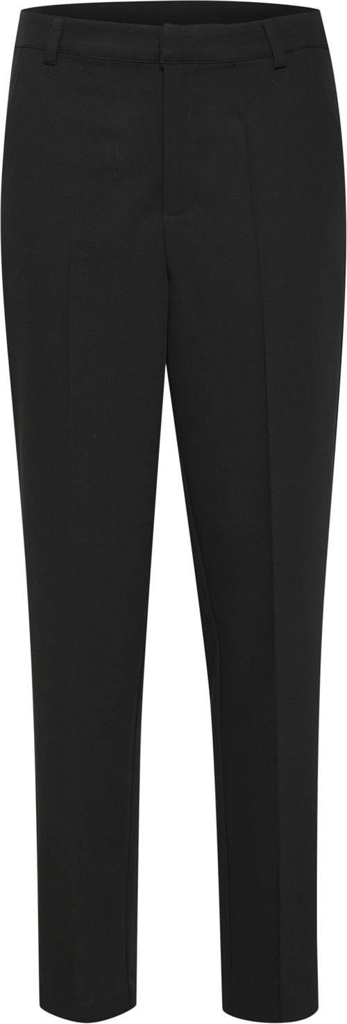 Kaffe Kasakura Zipper Pants Kvinde Black Deep Bukser Med Lige Ben Str 44 - hos Magasin