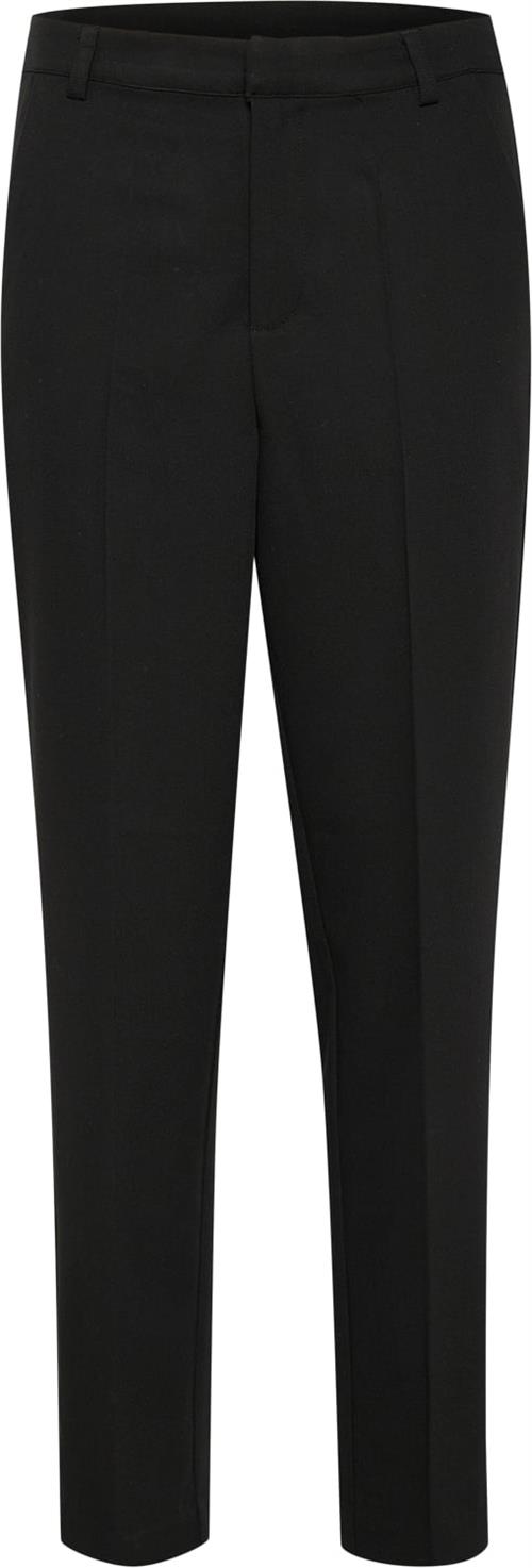 Kaffe Kasakura Zipper Pants Kvinde Black Deep Bukser Med Lige Ben Str 42 - hos Magasin