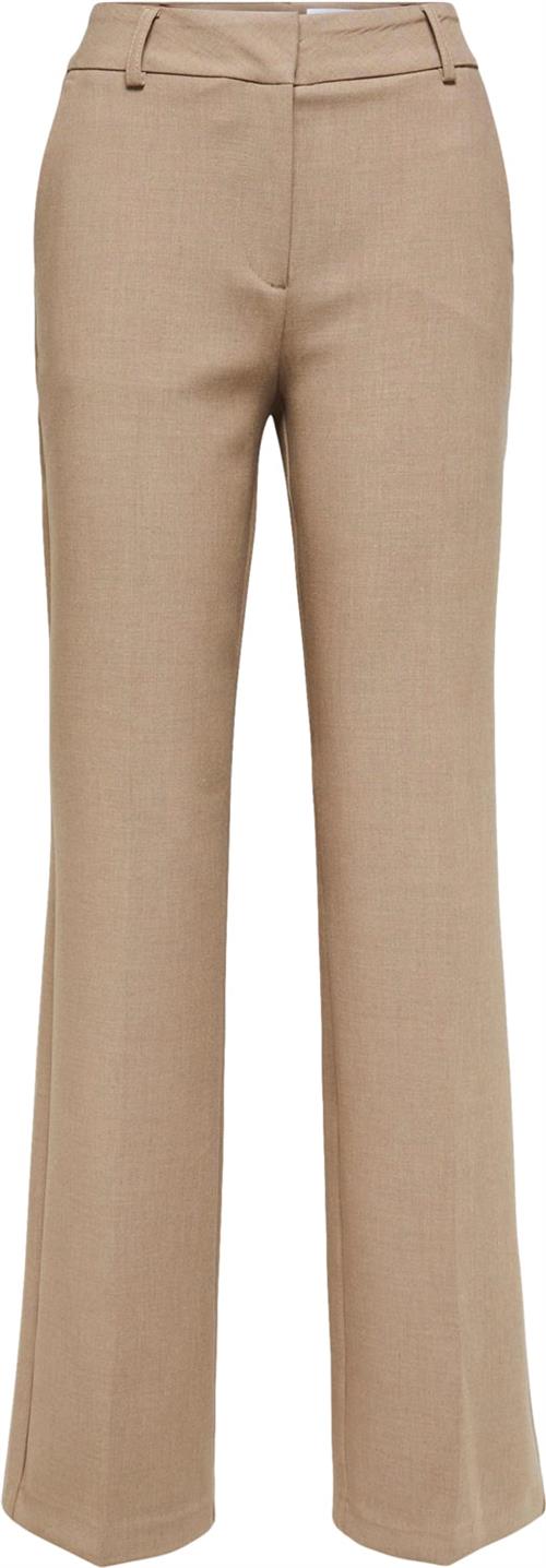 Se Selected Femme Slfrita MW Wide Pant Camel MLG N NO Kvinde Camel/melange Bukser Med Brede Ben Str "36/""32" - hos Magasin ved Magasin