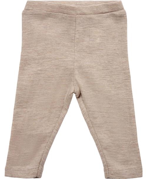 Se Magasin du Nord Collection Magasin Woola 2 Leggings RWS Merino Wool Str 98 Merino Khaki Melange Leggings ved Magasin