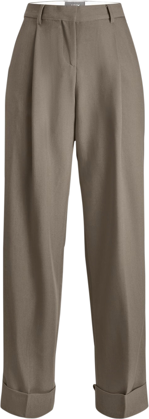 JJXX Jxmary Pleat FU MW Pant TLR Noos Kvinde Brindle Bukser Med Lige Ben Str "30/""32" - hos Magasin