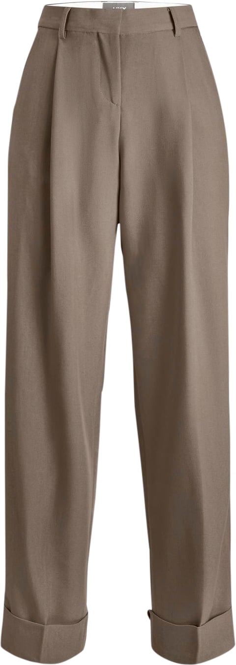 Se JJXX Jxmary Pleat FU MW Pant TLR Noos Kvinde Brindle Bukser Med Lige Ben Str "29/""32" - hos Magasin ved Magasin