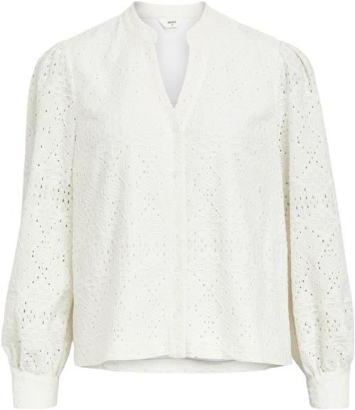 Se Object Objfeodora Marika L/S Shirt Noos Kvinde Cloud Dancer Langærmede Skjorter Str L - hos Magasin ved Magasin