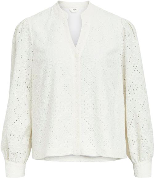 Object Objfeodora Marika L/S Shirt Noos Kvinde Cloud Dancer Langærmede Skjorter Str XL - hos Magasin