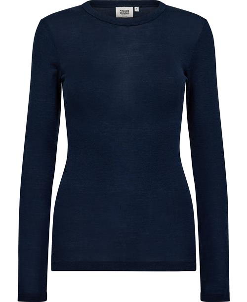 Magasin du Nord Collection Magasin Cilla 1 RWS Merino Wool Kvinde Night Sky Langærmede Bluser Str S Merino