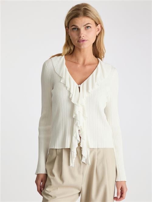 Neo Noir Sahni Knit Blouse Kvinde Off White Langærmede Bluser Str 44 - hos Magasin