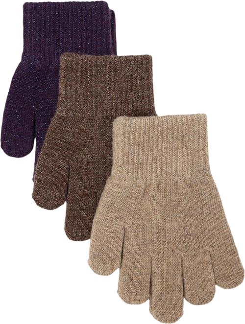 Se Mikk-Line Magic Gloves 3 Pack w. Lurex 1-3Y - Vanter & Luffer Akryl hos Magasin ved Magasin