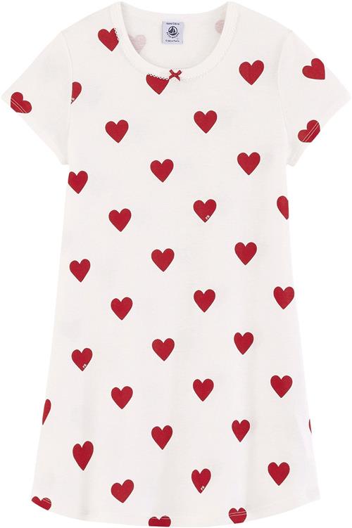 Se Petit Bateau Short Sleeves Dress 5Y Str 2Y - Marshmallow/terkuit Nattøj hos Magasin ved Magasin