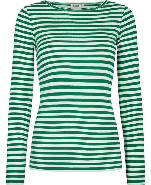 Magasin du Nord Collection Magasin Milla 1G Kvinde Green Tambourine / Star White Stripe Langærmede Tshirts Str L Bomuld