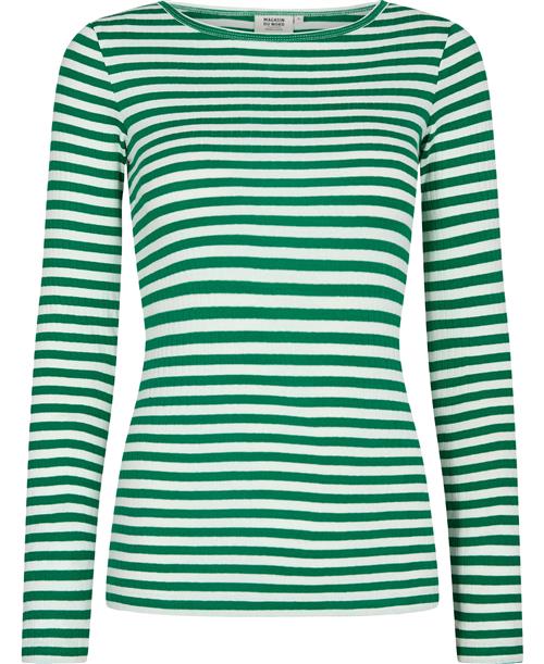 Magasin du Nord Collection Magasin Milla 1G Kvinde Green Tambourine / Star White Stripe Langærmede Tshirts Str XL Bomuld