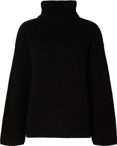 Selected Femme Slfsefika LS Knit Rollneck Noos Kvinde Sort Rullekraver Str S - hos Magasin