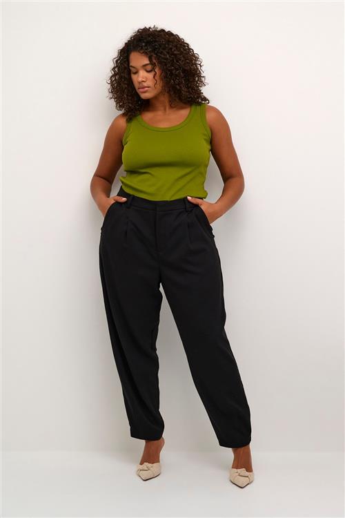 Se Kaffe Curve Kcmerla Pants Kvinde Black Deep Bukser Med Lige Ben Str 46 - hos Magasin ved Magasin