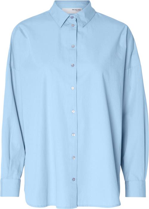 Selected Femme Slfdinasanni LS Shirt Noos Kvinde Cashmere Blue Langærmede Skjorter Str 40 - hos Magasin