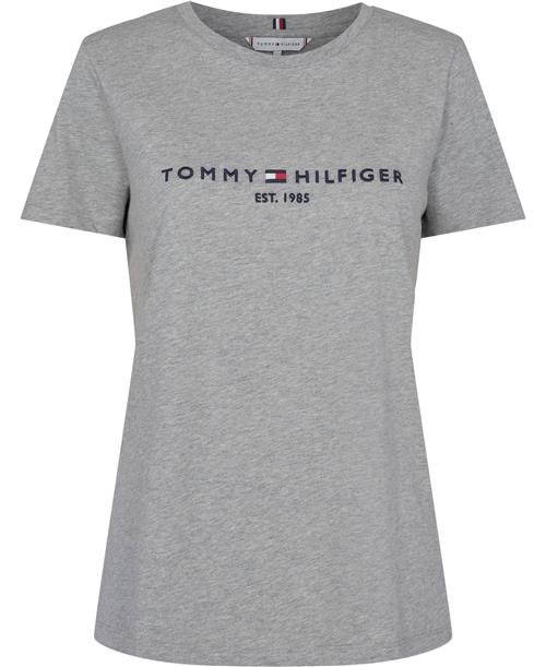 Tommy Hilfiger Heritage Hilfiger CNK REG TEE Kvinde Light Grey Htr Kortærmede T-shirts Str L - hos Magasin