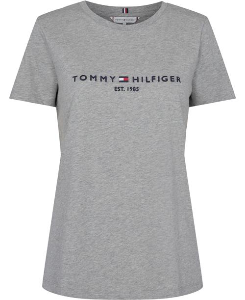 Tommy Hilfiger Heritage Hilfiger CNK REG TEE Kvinde Light Grey Htr Kortærmede T-shirts Str M - hos Magasin