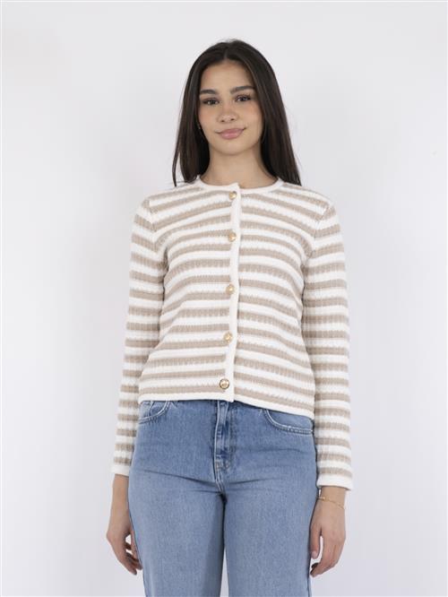 Neo Noir Limone Stripe Knit Jacket Kvinde Asand Overgangsjakker Str 36 - hos Magasin