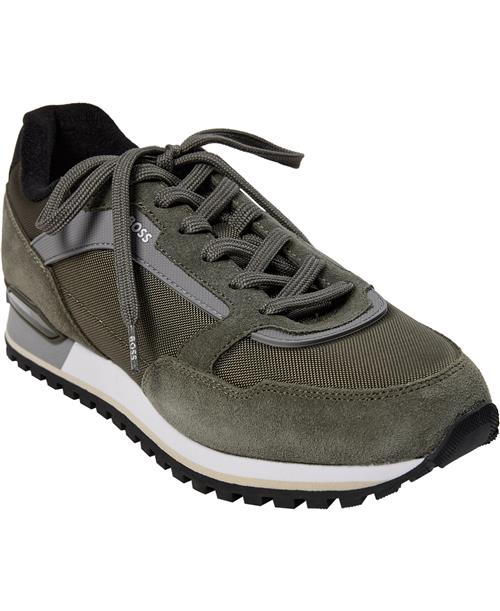 Se BOSS Parkourl_Runn_Sdnyt Mand Dark Green Sneakers Str 43 - hos Magasin ved Magasin