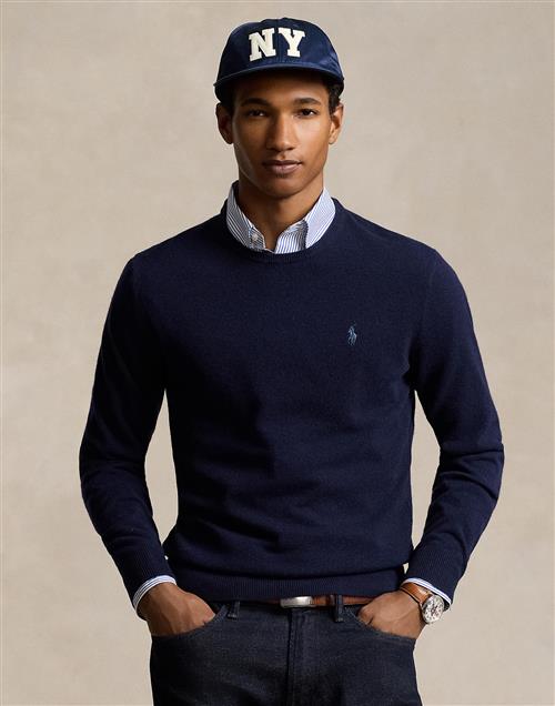 Se Polo Ralph Lauren 2/27 Merino Rwsls CN PP Mand Blå Sweaters Str L Merino - hos Magasin ved Magasin