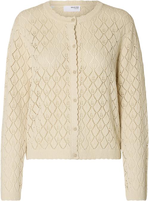 Selected Femme Slfsofia LS Structure Knit Cardigan Kvinde Birch Sweaters Str L - hos Magasin