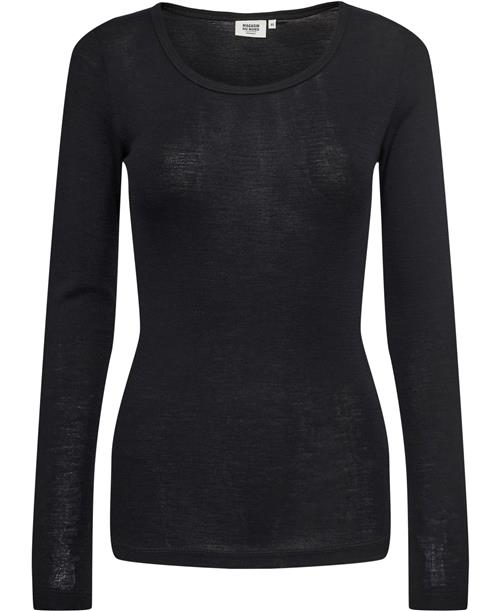 Magasin du Nord Collection Magasin Celia 3 100 RWS Merino Wool Kvinde Black Langærmede Tshirts Str S Merino