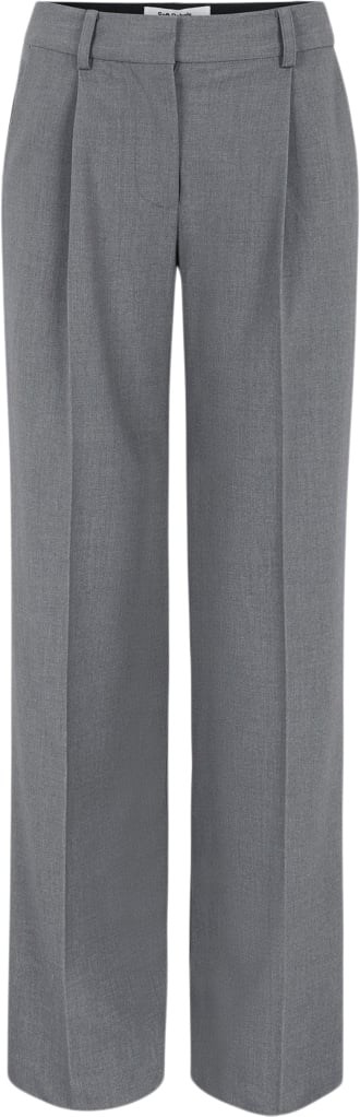 Soft Rebels Srvilja Midwaist Loose Pant Kvinde Medium Grey Melange Bukser Str XS - hos Magasin