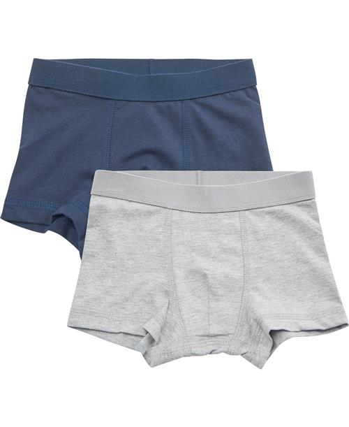 BAKITO by Magasin Du Nord Collection BAKITO by Magasin Boys Boxers 2pack Str 4 Grey Mel. / Navy Underbukser Bomuld