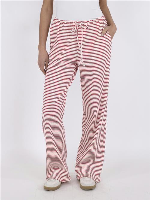 Neo Noir Geri Stripe Pants Kvinde Red Bukser Med Brede Ben Str 42 - hos Magasin