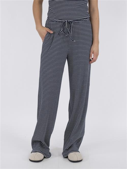 Se Neo Noir Geri Stripe Pants Kvinde Dark Navy Bukser Med Brede Ben Str 42 - hos Magasin ved Magasin